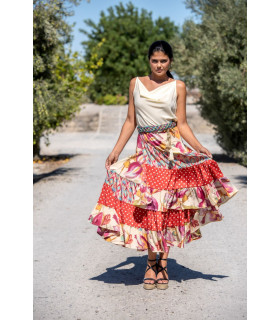 FALDA CREAM LUNARES PAREO SUNSET & MOON