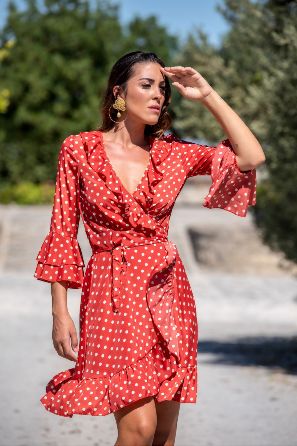 VESTIDO CORALES CRUZADO SUNSET & MOON