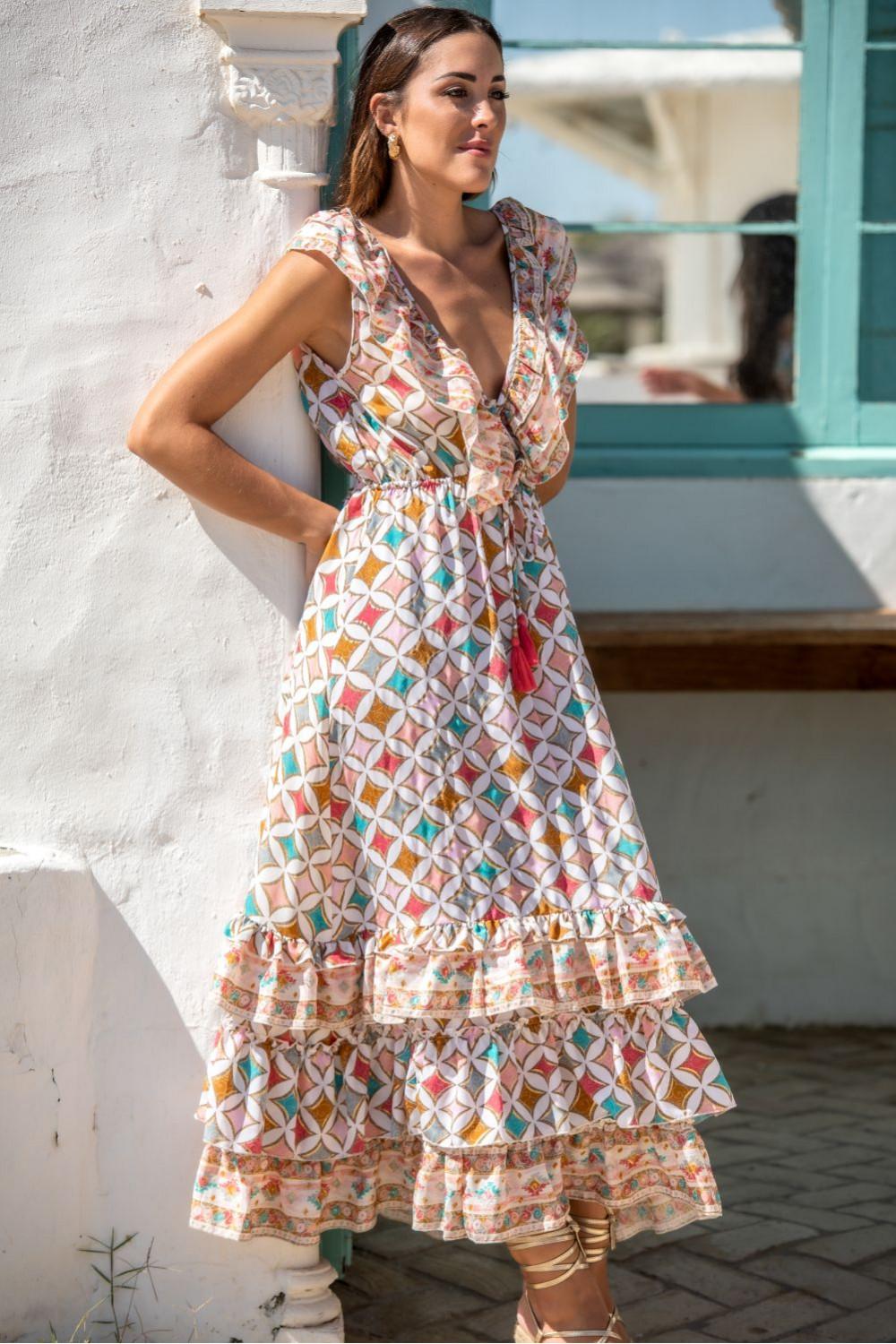 VESTIDO SIGRI VOLANTES SUNSET & MOON