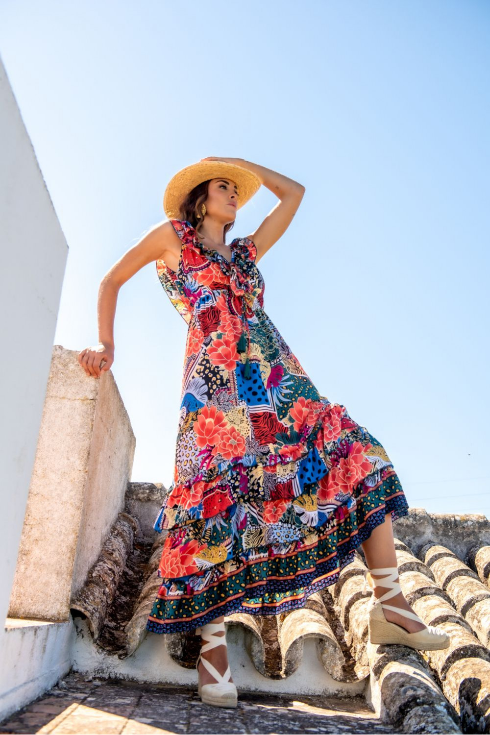 VESTIDO SARMIENTO VOLANTE SUNSET & MOON