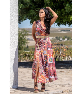 VESTIDO MUDEJAR CRUZADO SUNSET & MOON