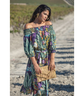 VESTIDO ZALEMA BOTÓN SUNSET & MOON