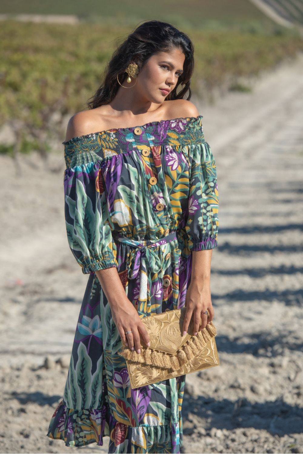 VESTIDO ZALEMA BOTÓN SUNSET & MOON