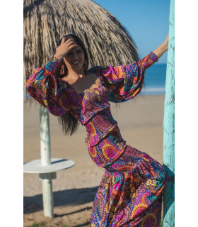 VESTIDO SANTORINI ELASTIC SUNSET & MOON