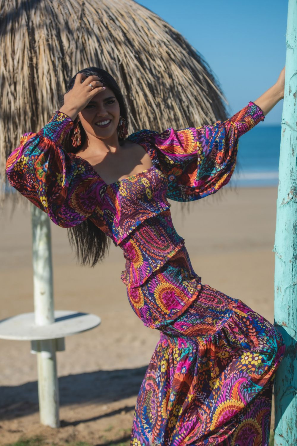 VESTIDO SANTORINI ELASTIC SUNSET & MOON