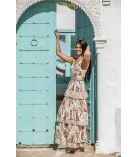 VESTIDO GUACAMAYO VOLANTE SUNSET & MOON