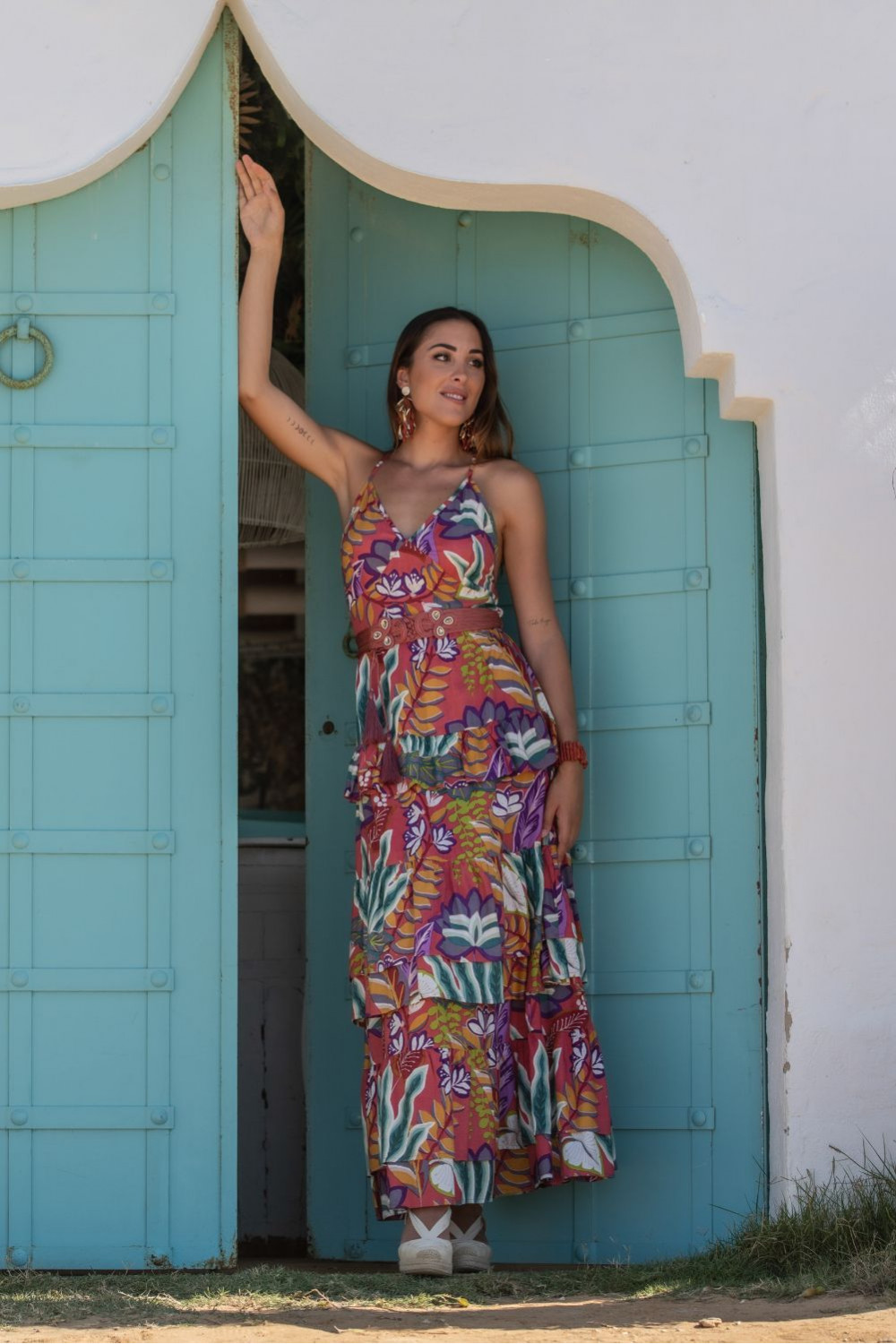 VESTIDO MILOS VOLANTE SUNSET & MOON