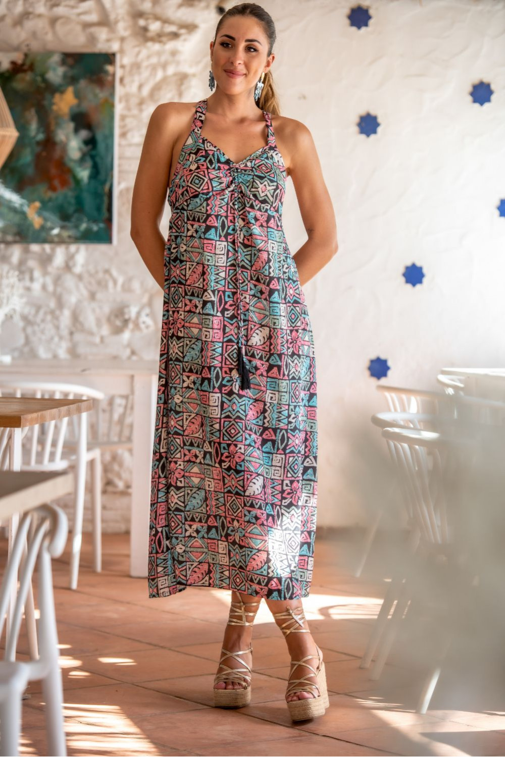 VESTIDO AZTECA CORAZON SUNSET & MOON