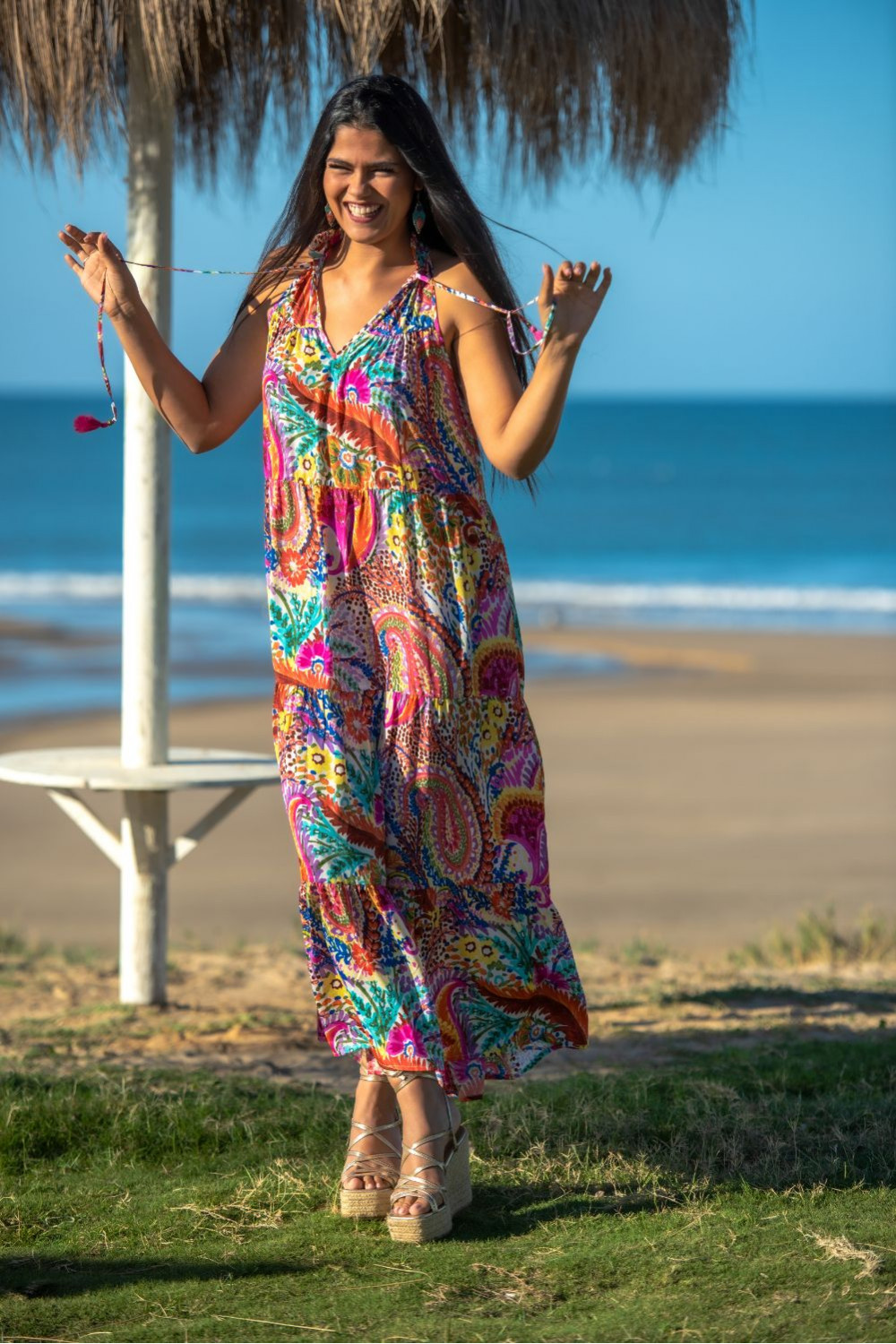 VESTIDO CHÍOS HALTER SUNSET & MOON