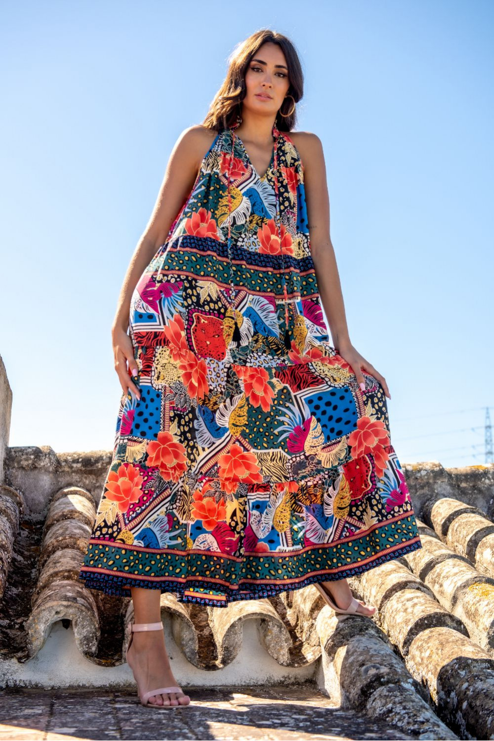 VESTIDO SARMIENTO HALTER SUNSET & MOON