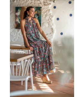 VESTIDO AZTECA HALTER SUNSET & MOON