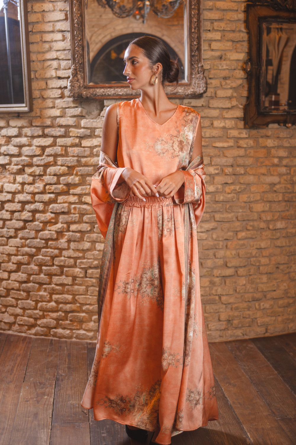 Conjunto Curcuma Kurta Naranja Káhyra