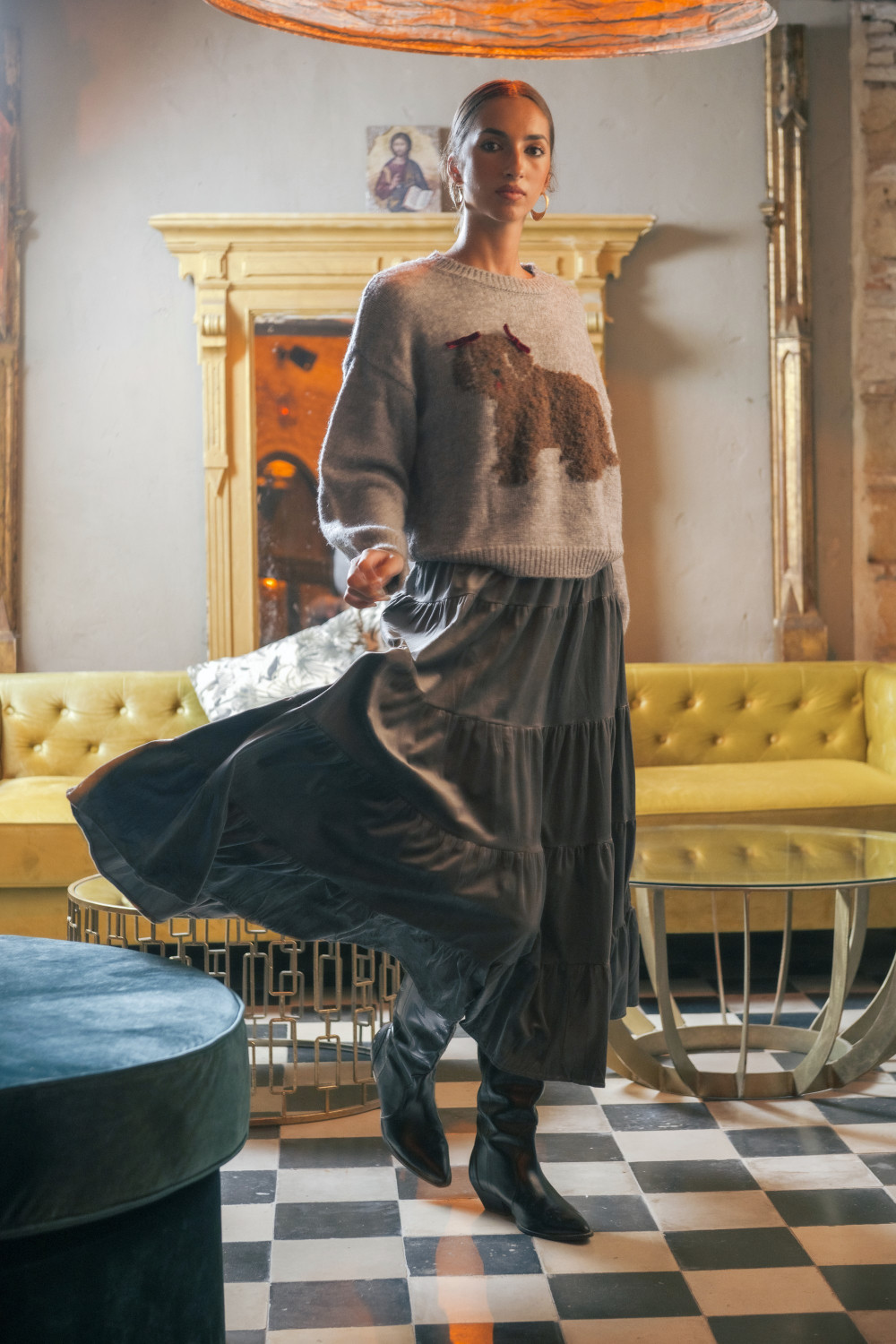 Falda Melocotón Gris Káhyra